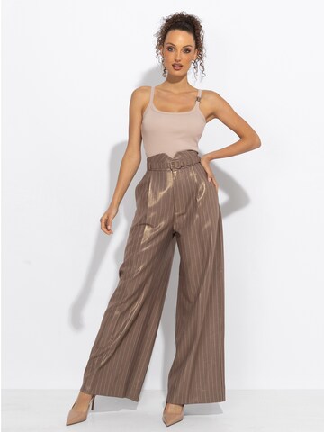 JIORO Wide leg Pants 'ESSENTIALS' in Beige