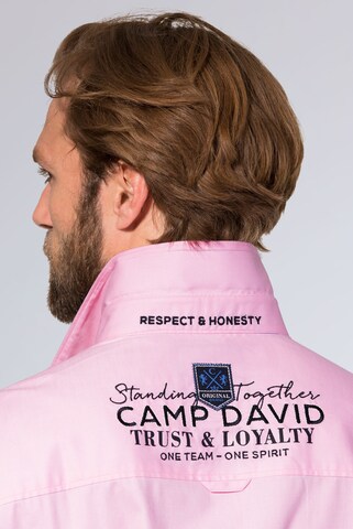 CAMP DAVID Regular fit Button Up Shirt in Pink