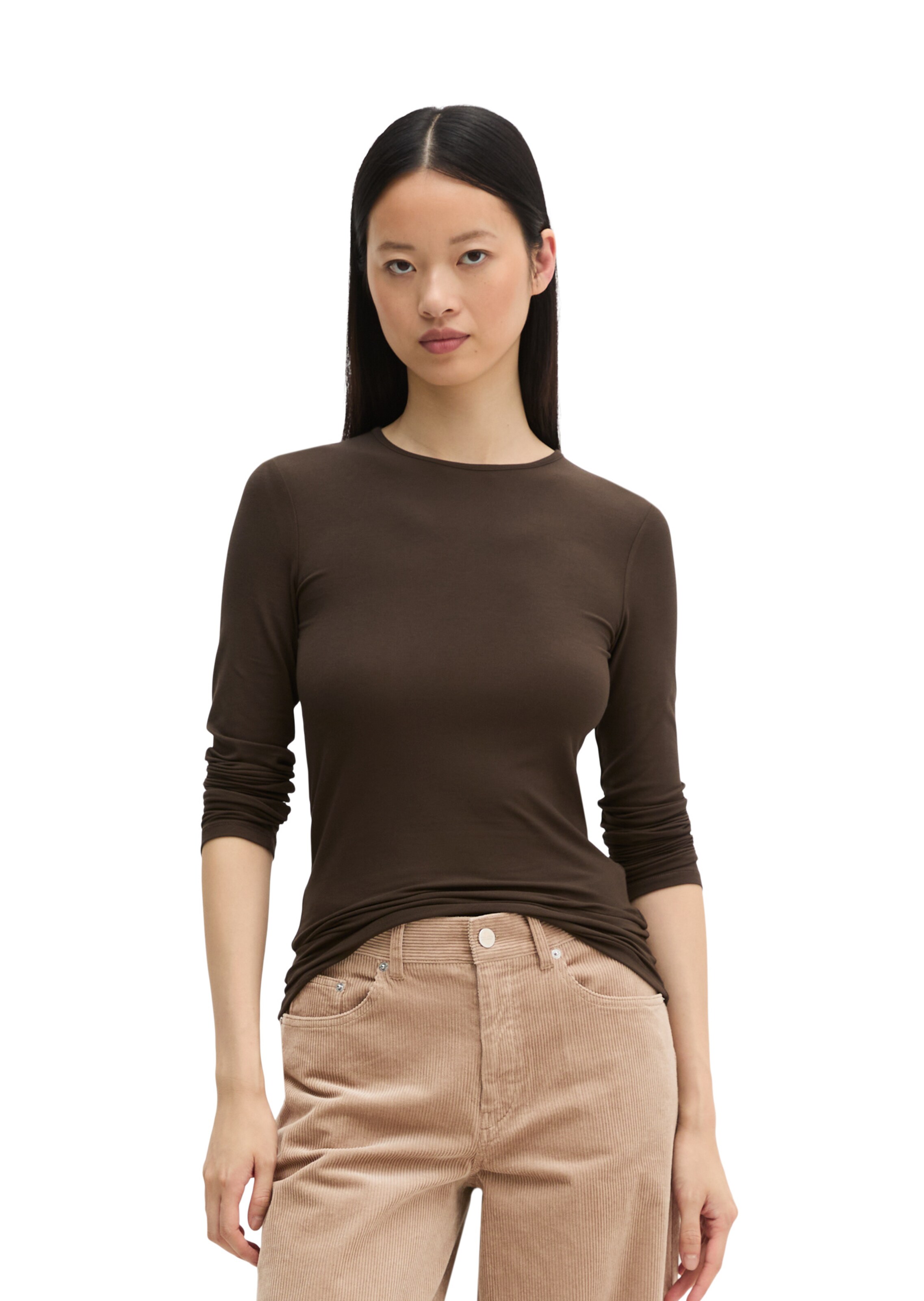 T-shirt Marc O'Polo en marron : devant