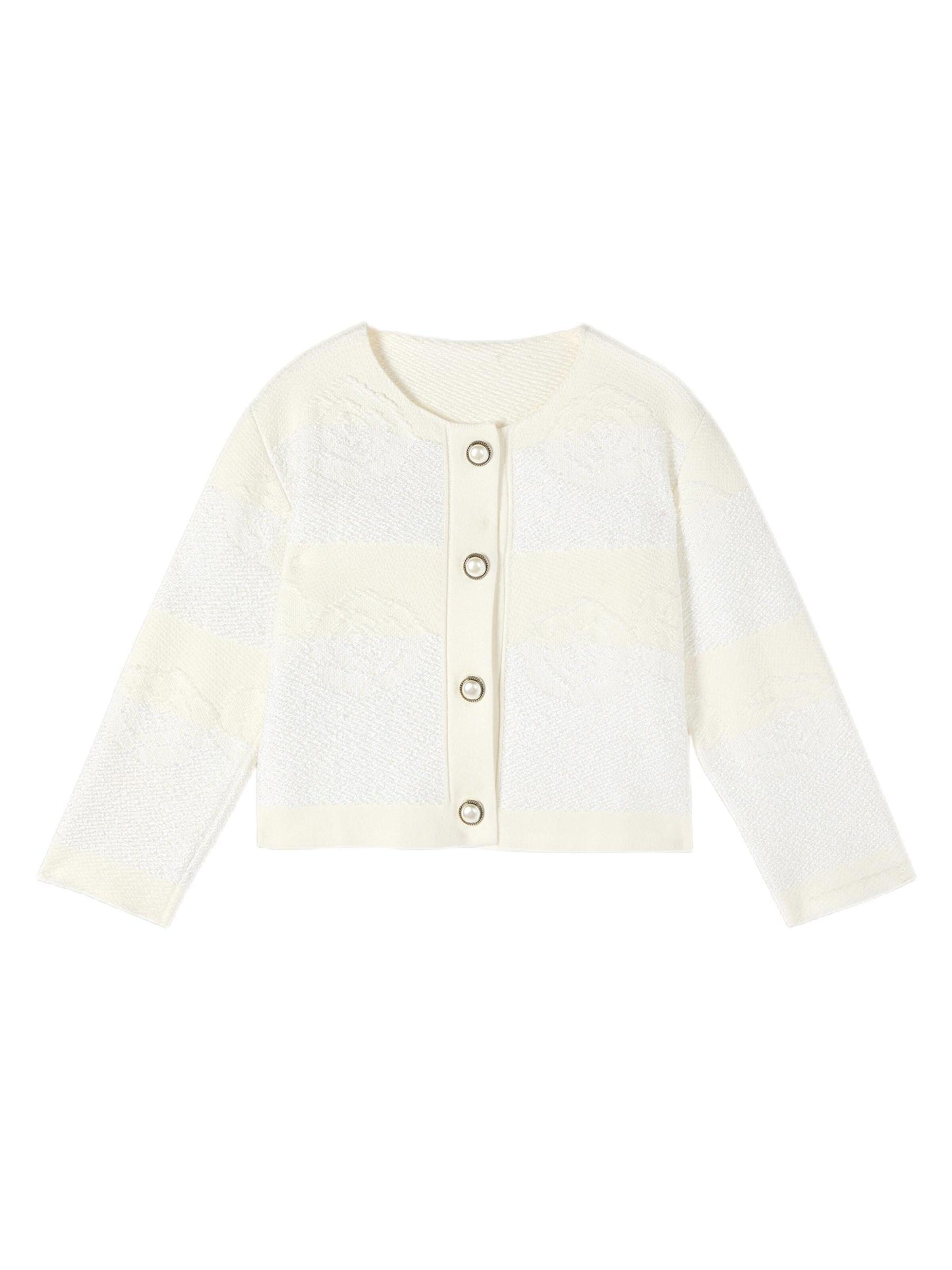 oltre Gebreid vest in Wit: voorkant