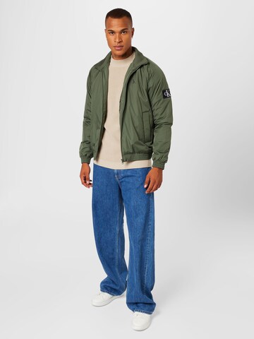 Calvin Klein Jeans Kevad-sügisjope 'Harrington', värv roheline