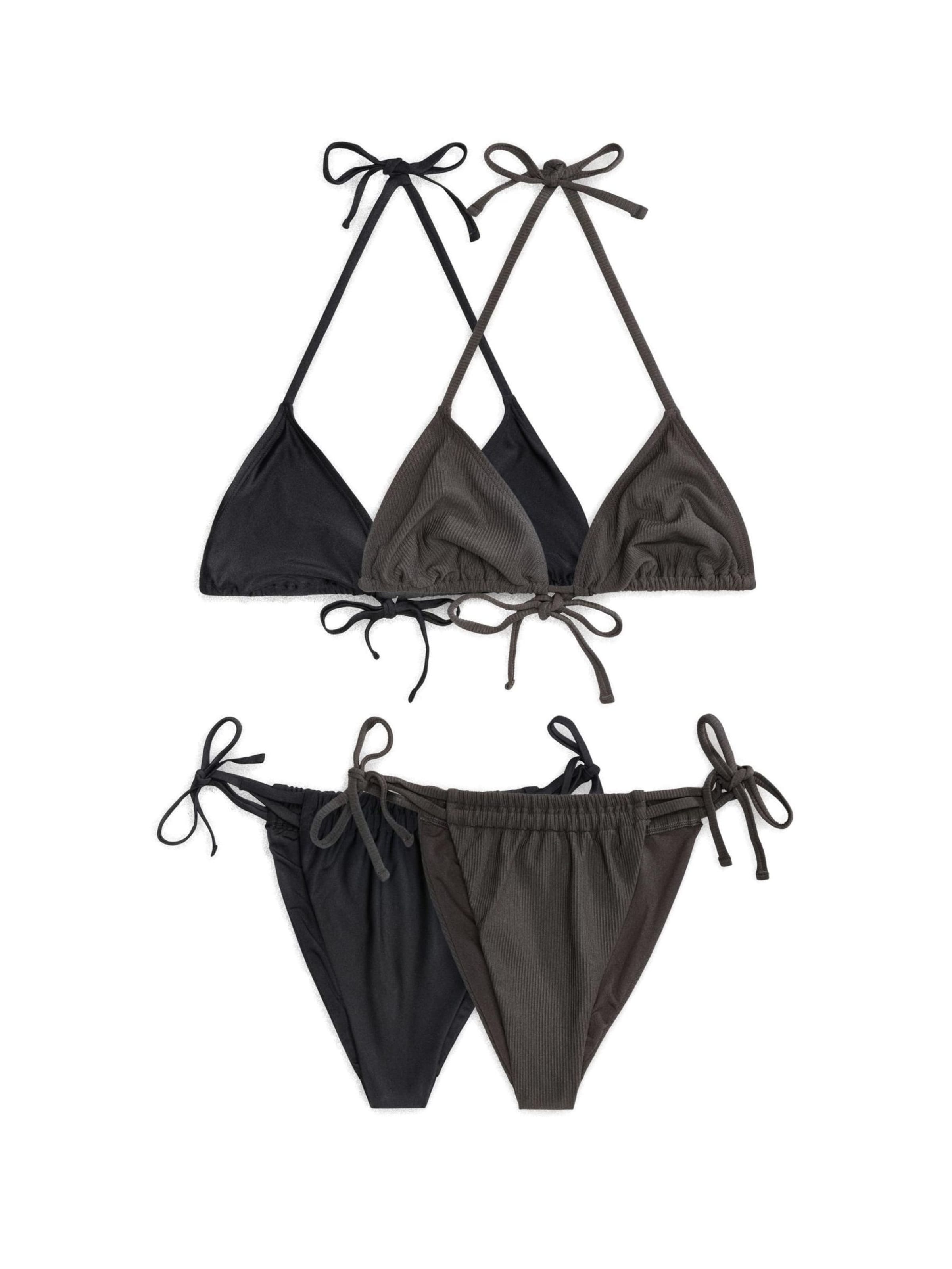 The Set Triangle Bikini in Brown: front