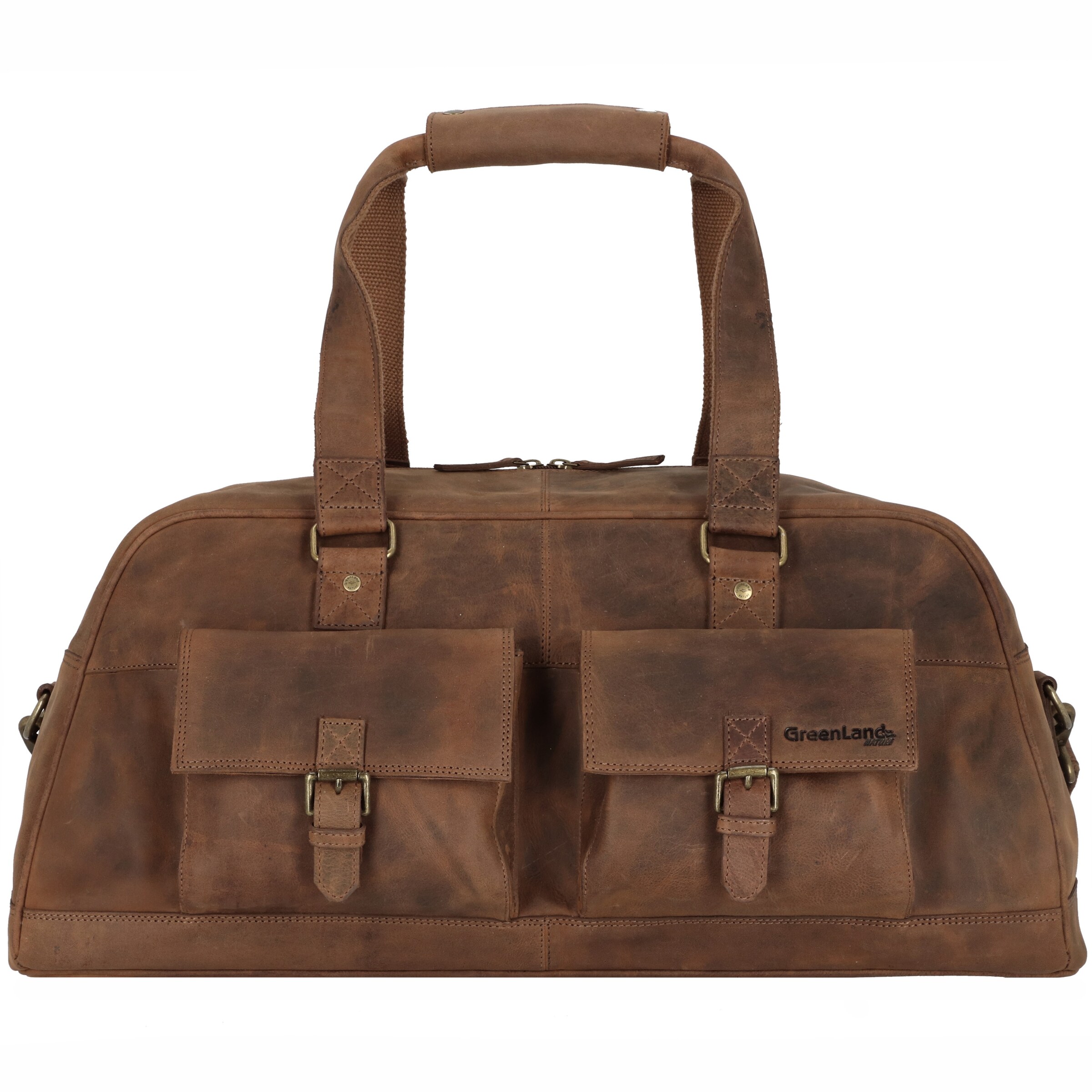 Sac week-end Greenland Nature en marron : devant