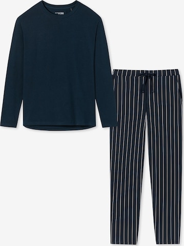 SCHIESSER Pyjama 'Organic Cotton' in Blau: Vorderseite