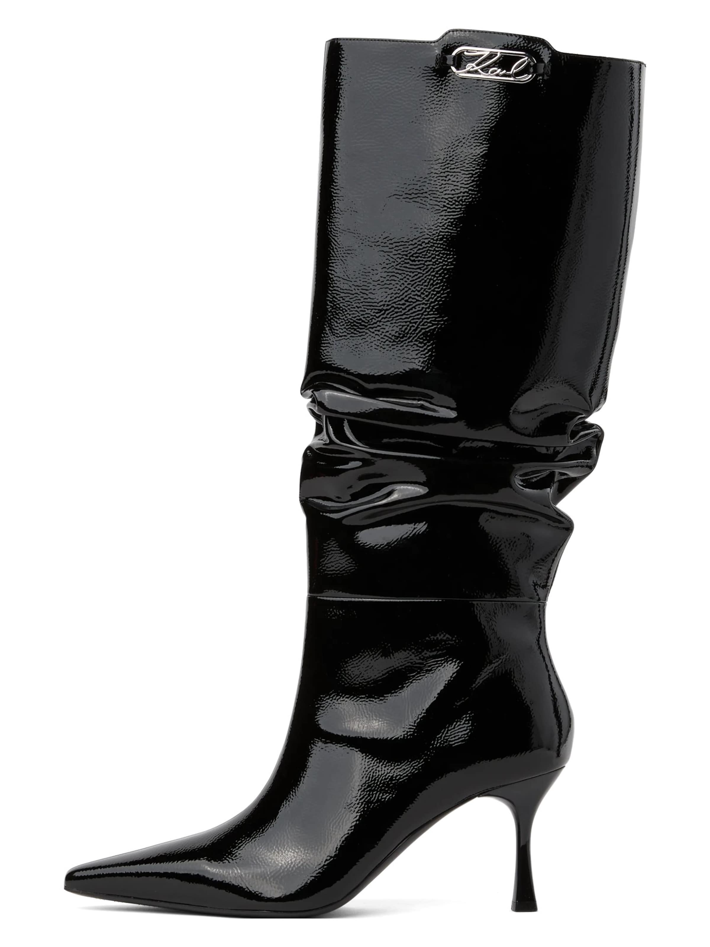 Stivale 'Klarice' di Karl Lagerfeld in nero: frontale