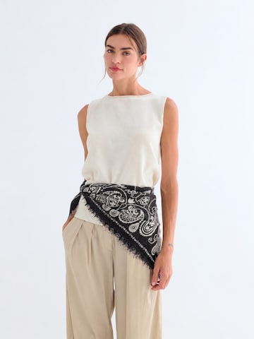 Écharpe SILK & CASHMERE en noir : devant