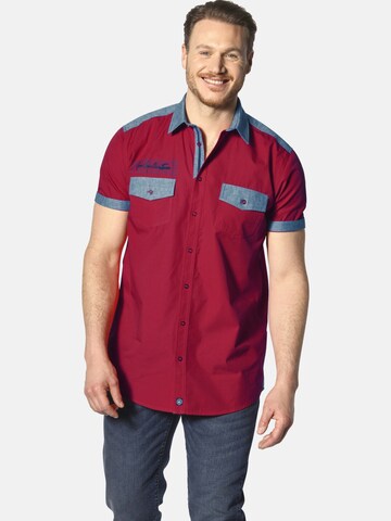 Jan Vanderstorm Comfort fit Button Up Shirt 'Herkko' in Red: front