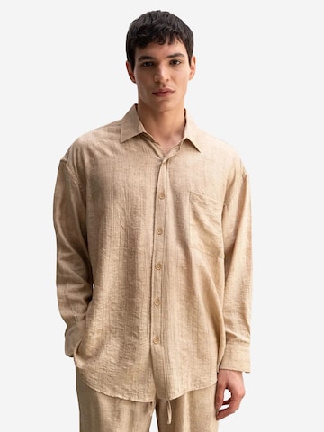 Giesto Comfort Fit Hemd in Beige: Vorderseite