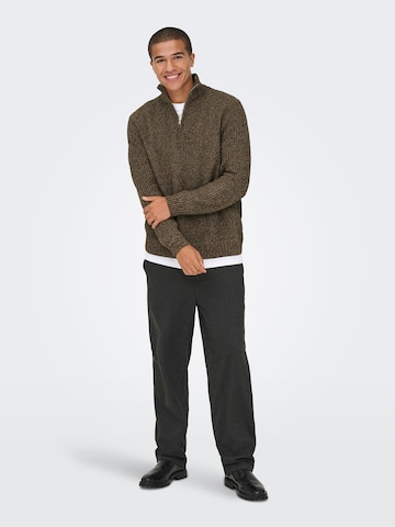 Only & Sons Sweater 'ONSJoin' in Brown