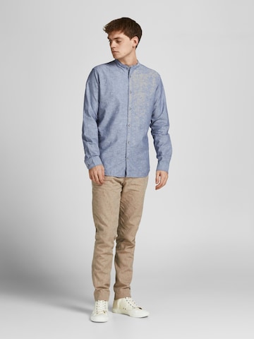 mėlyna JACK & JONES Priglundantis modelis Marškiniai