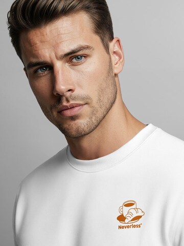 Neverless Sweatshirt 'Coffee & Crossaints' in White