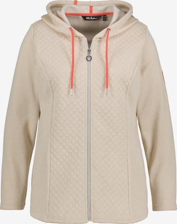 Ulla Popken Fleece Jacket in Beige: front