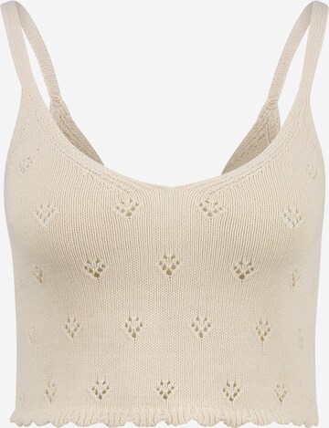 Pieces Petite Knitted Top 'TRULY' in Beige: front