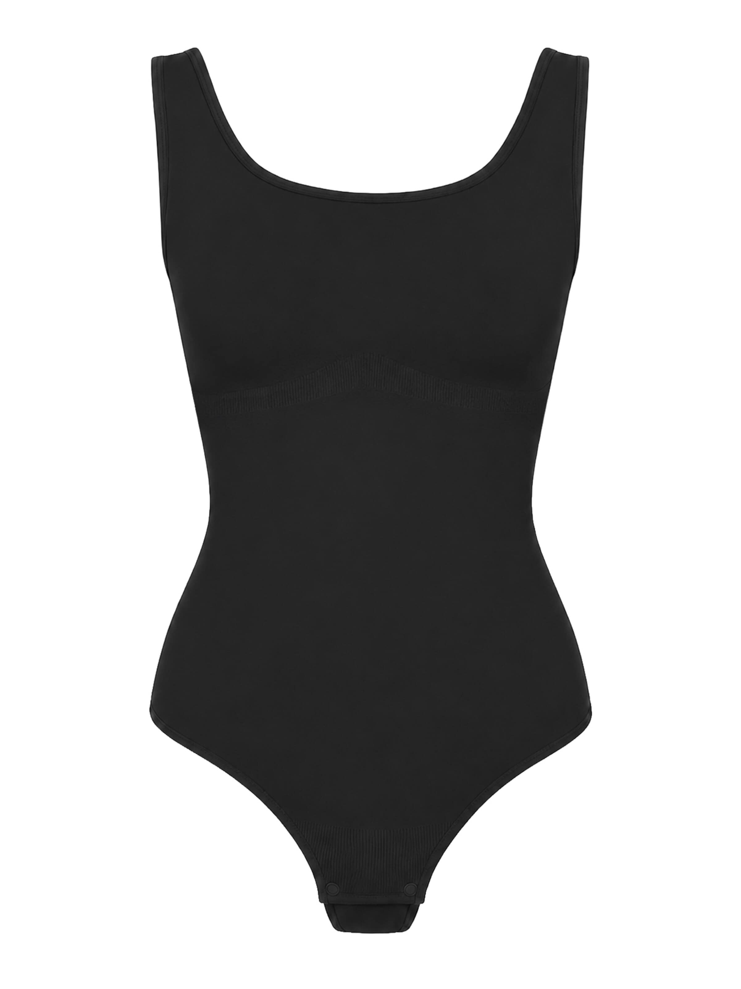 Body modellante 'Tank Sculpting Bodysuit with String' di cfab in nero: frontale