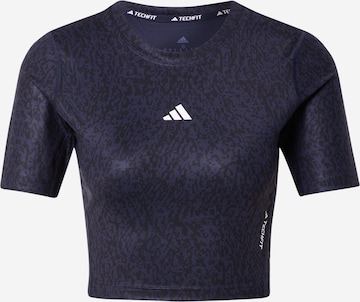 ADIDAS PERFORMANCE Funkční tričko 'Techfit Print ' – černá: přední strana