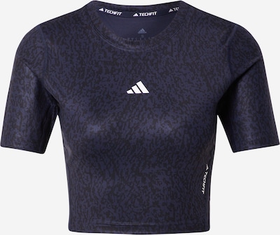 ADIDAS PERFORMANCE Tehnička sportska majica 'Techfit Print ' u noćno plava / crna / bijela, Pregled proizvoda