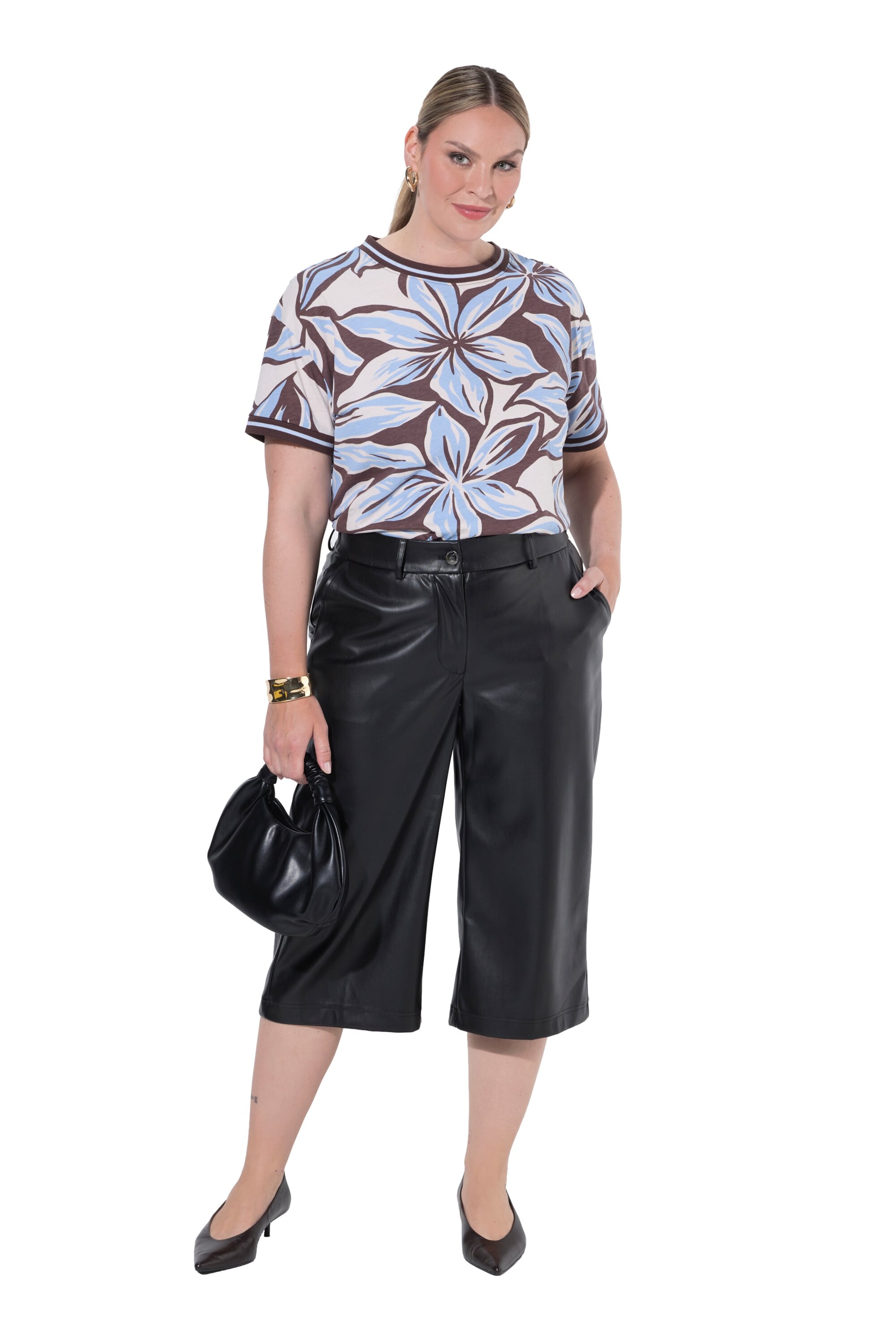MIAMODA Wide leg Broek in Zwart: voorkant