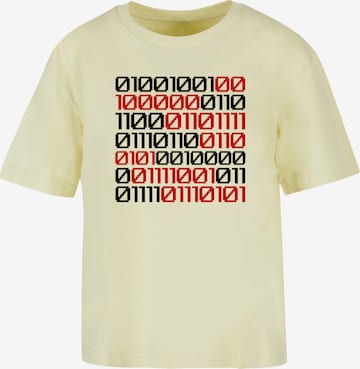 F4NT4STIC Shirt 'I love you 01001001 Binary Code Valentinstag' in Yellow: front