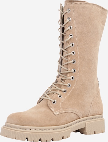 BULLBOXER Lace-Up Boots in Beige: front