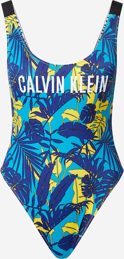 Calvin Klein Swimwear Бански костюм в синьо / тюркоазен / жълто / черно / бяло, Преглед на продукта
