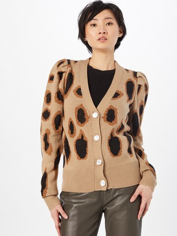 Missguided Knit Cardigan in Brown: front