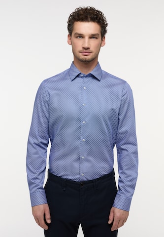 ETERNA Slim fit Overhemd in Blauw: voorkant