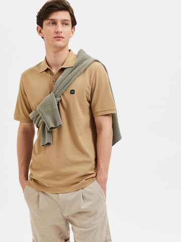 SELECTED HOMME Poloshirt 'SLHDante' in Braun