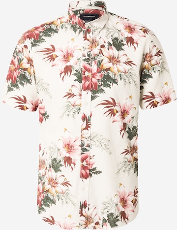 Coupe regular Chemise Lindbergh en blanc : devant