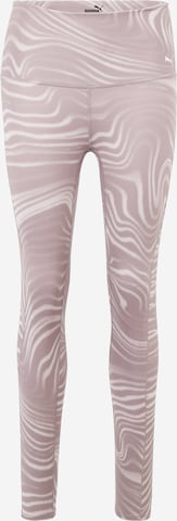 PUMA Skinny Sportbroek in Grijs: voorkant