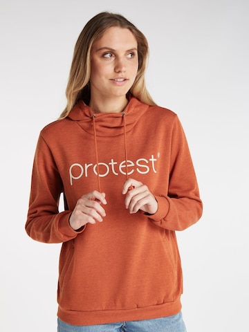 PROTEST Sweater 'CLASSIC LOGO HOODY' in Brown: front