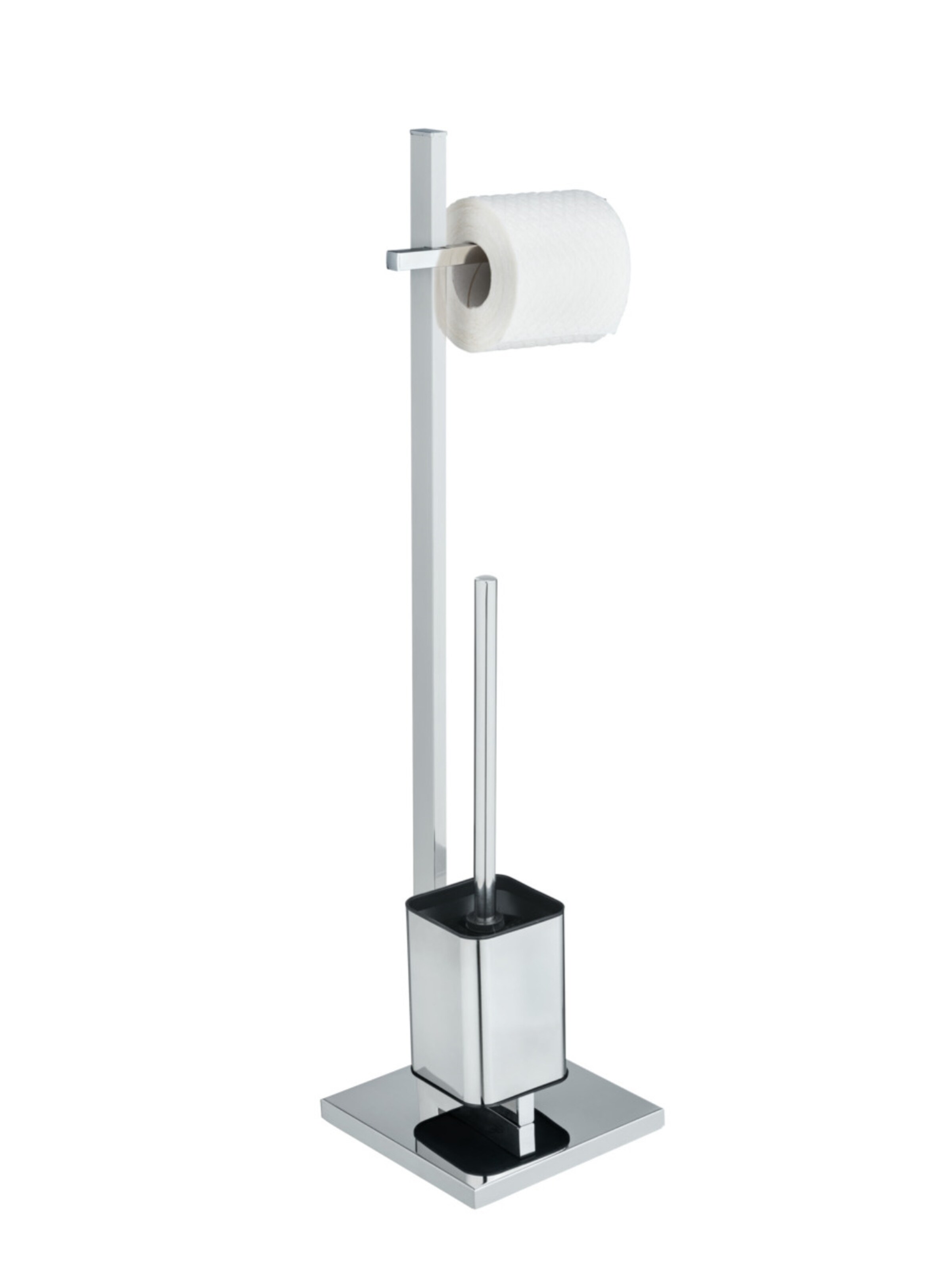 Wenko Stand WC-Garnitur Quadro in Silber
