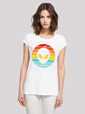 F4NT4STIC Shirt 'Alien Retro Sonnenuntergang' in White: front