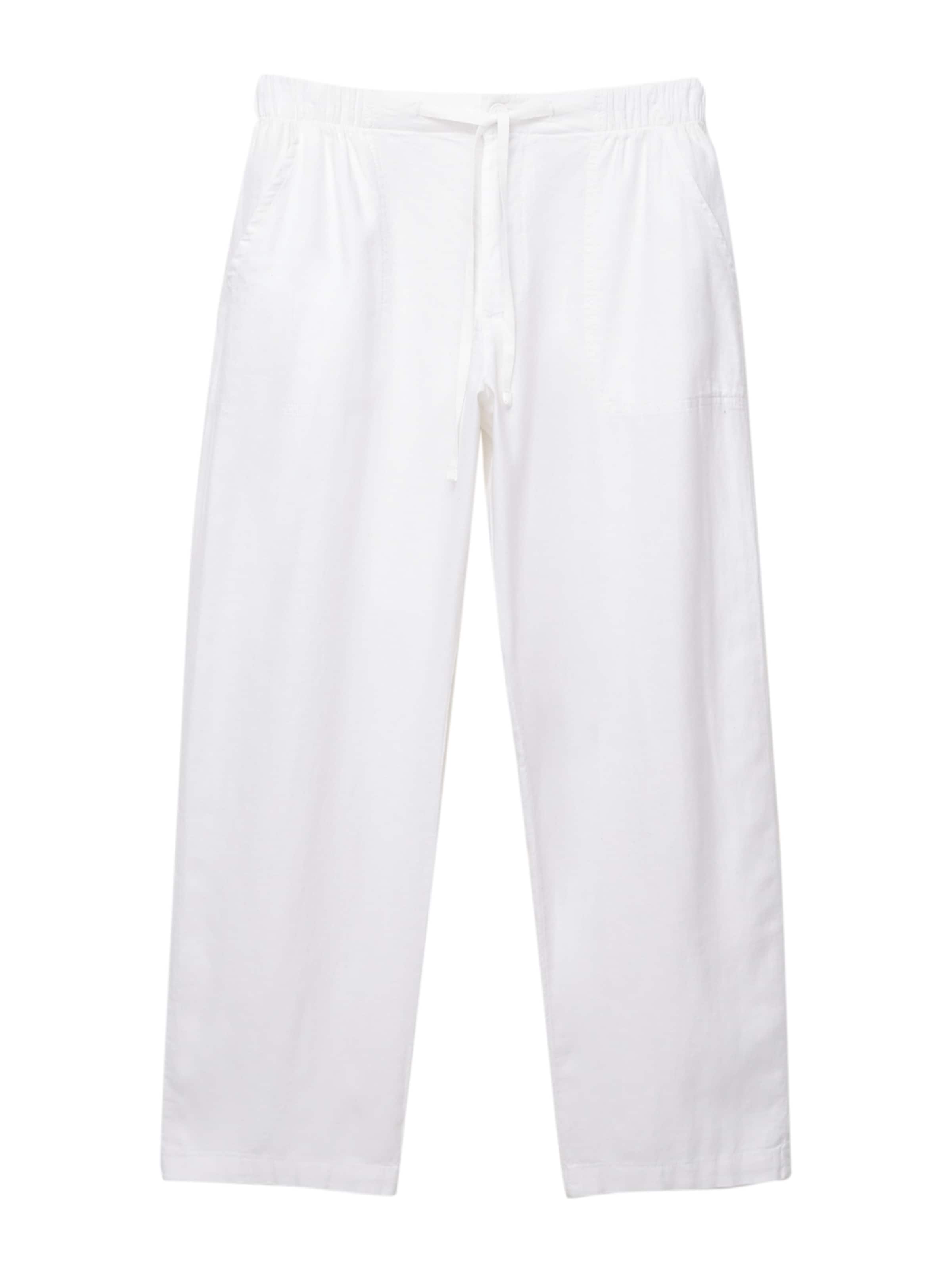 Pull&Bear Ohlapna forma Hlače | bela barva: sprednja stran