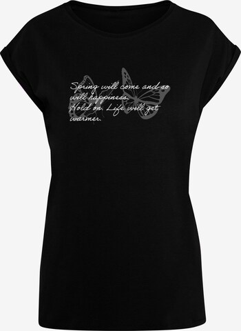 Merchcode Shirt 'Spring Saying' in Schwarz: Vorderseite