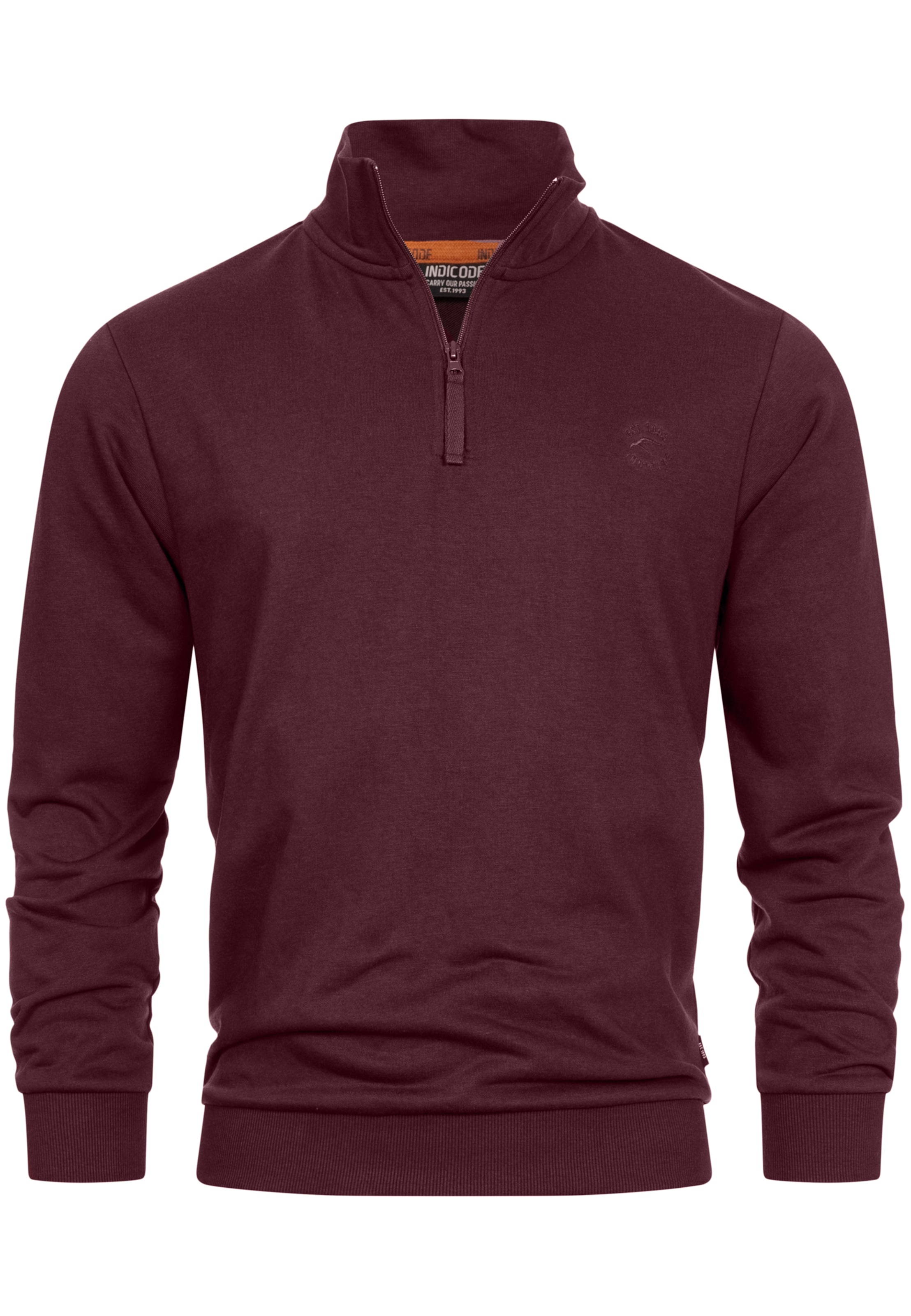 INDICODE JEANS Sweatshirt ' Brandt' in Rood: voorkant