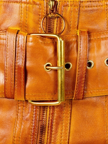 Jupe 'Lederrock im A-Style Used Look' Be  Noble en marron