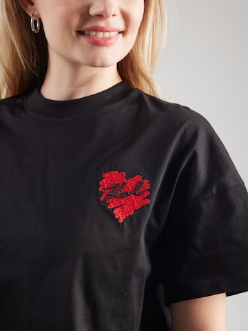 Karl Lagerfeld Μπλουζάκι 'HEARTS' σε μαύρο