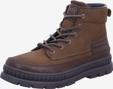 bugatti Lace-Up Boots in Brown: front