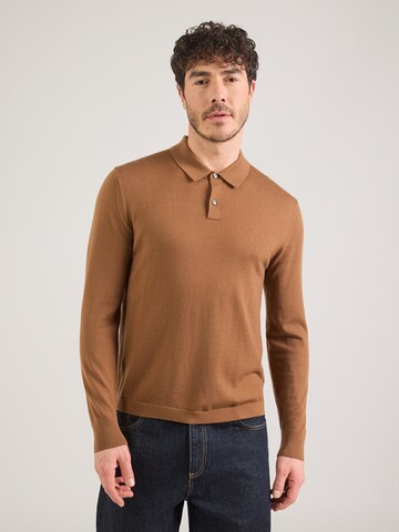 Calvin Klein Regularen Pulover | rjava barva: sprednja stran