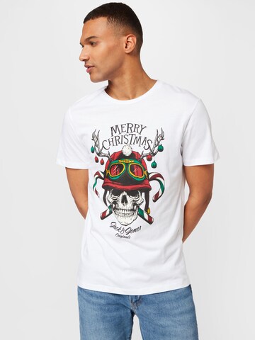 T-Shirt 'CLAUS' JACK & JONES en blanc : devant