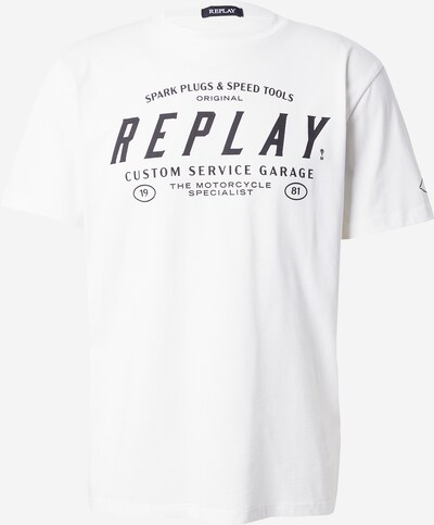 REPLAY Shirt in de kleur Zwart / Natuurwit, Productweergave