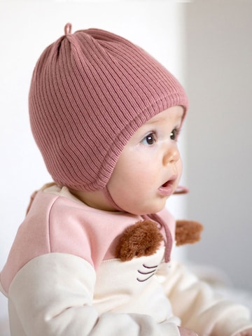 MAXIMO Mütze 'GOTS BABY-Mütze, Rippe Baumwollfleecefutter, Bindeband'‌‌‌‌‌‌‌‌‌ in Pink