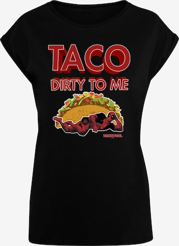 ABSOLUTE CULT T-Shirt 'Deadpool - Taco Dirty To Me' in Schwarz: Vorderseite