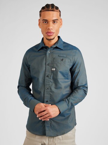 G-Star RAW - Slim Fit Camisa 'Bristum' em verde: frente