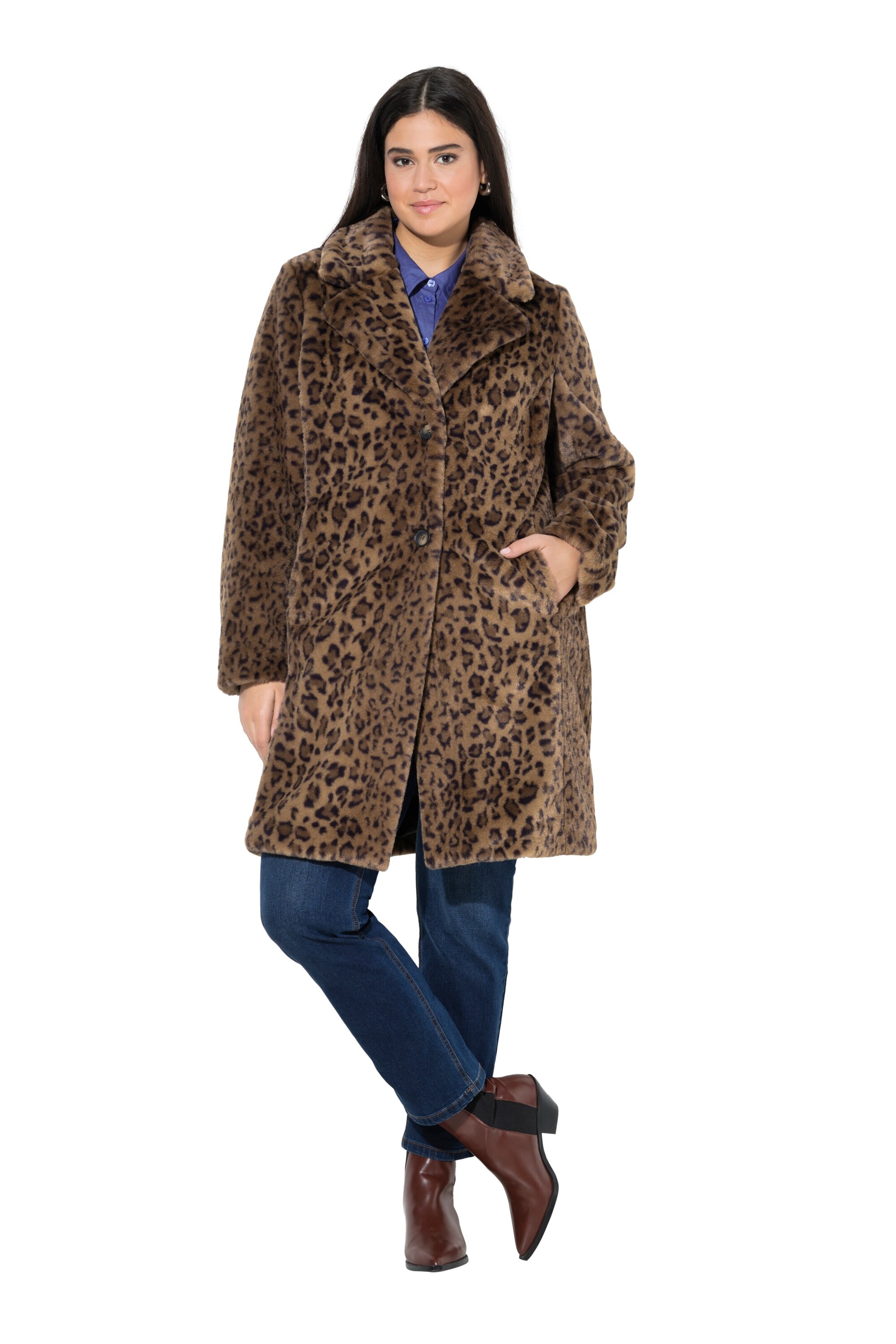 Ulla Popken Tussenmantel in Bruin