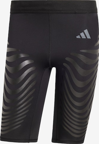 ADIDAS PERFORMANCE Skinny Workout Pants 'Adizero' in Black: front
