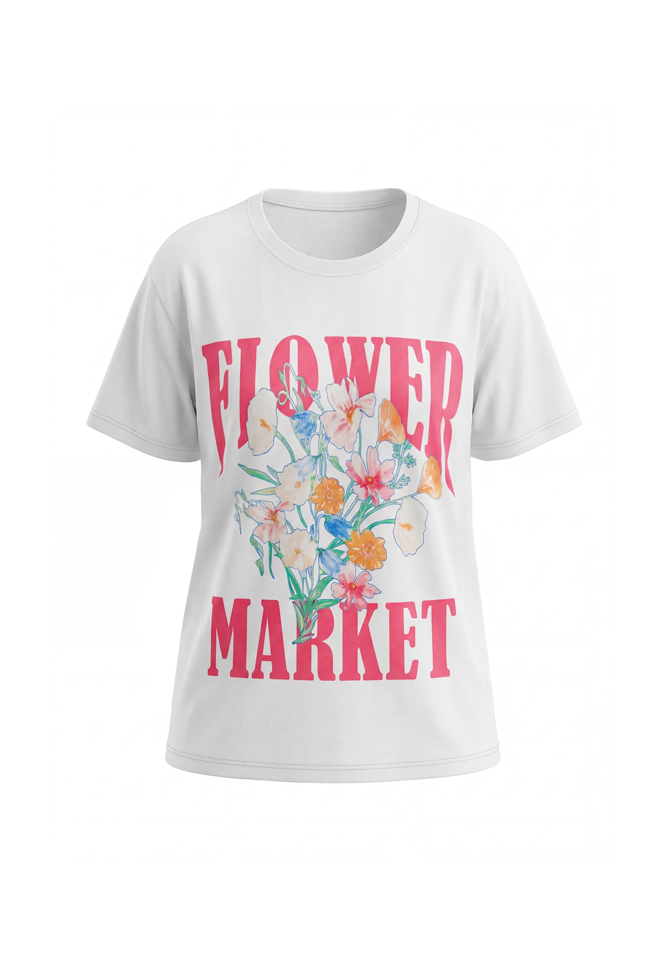 T-shirt 'Floral' Usha en blanc : devant