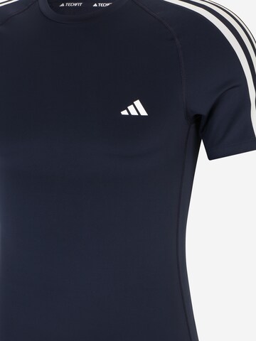 ADIDAS PERFORMANCE Sportshirt 'Techfit 3-Stripes ' in Blau
