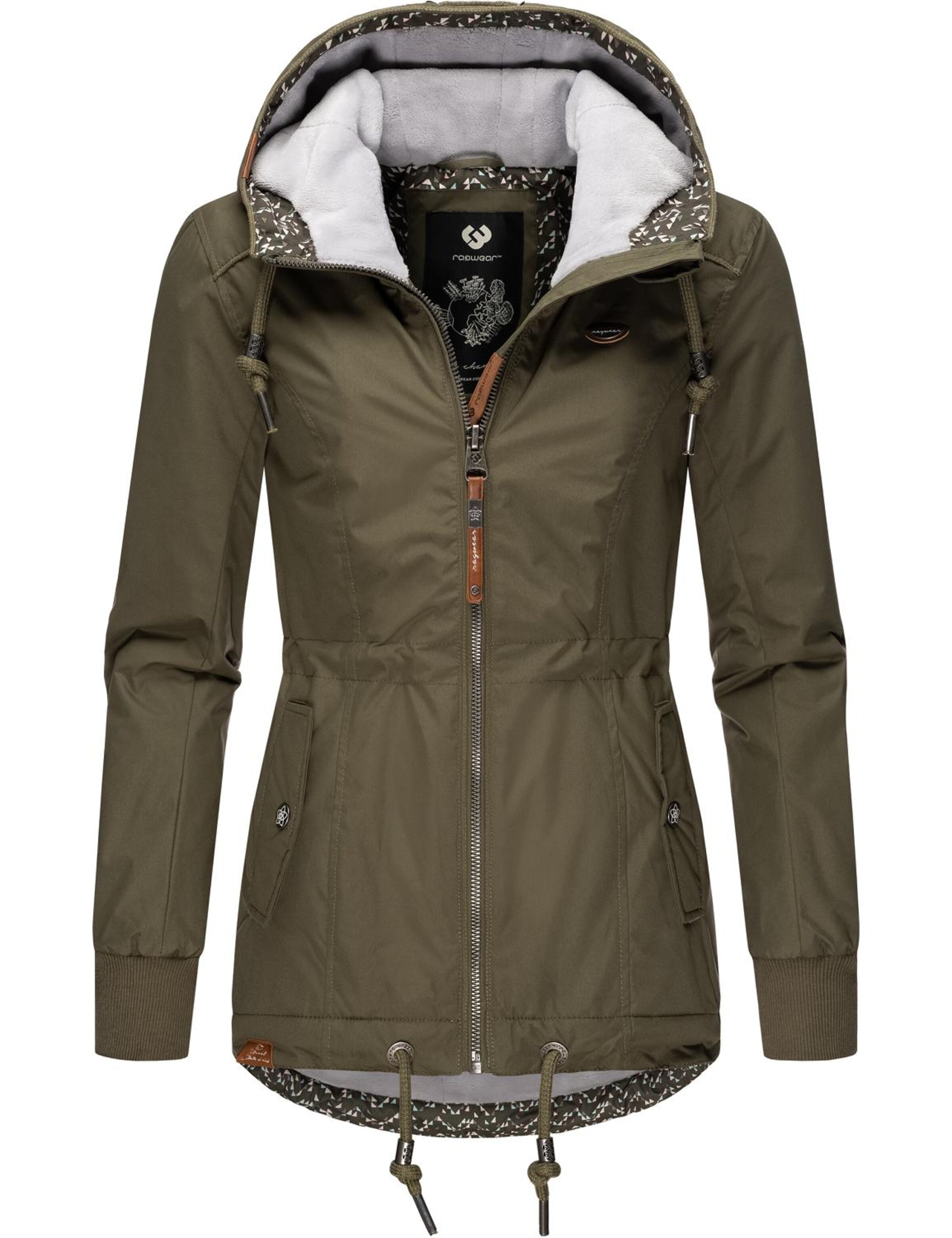 Ragwear Funktsionaalne jope 'Danka', värv roheline: eest vaates