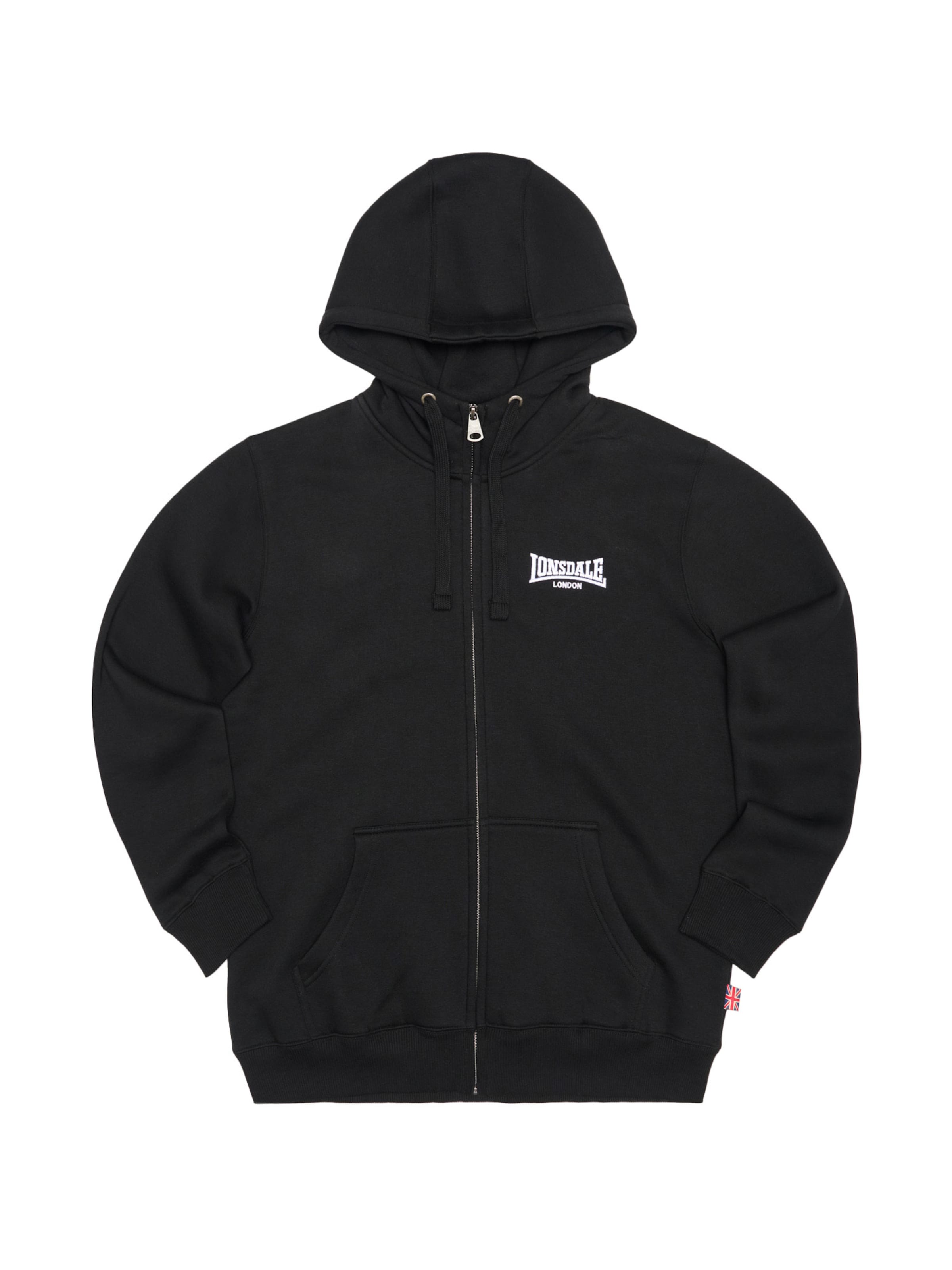 Veste de survêtement LONSDALE en noir : devant